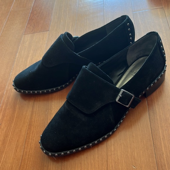 Adrianna Papell Shoes - Adrianna Papell Studded Black Suede Loafers